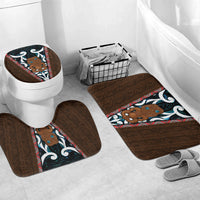 New Zealand Whakairo Bathroom Set Tiki Maori Carving Taniko Motifs