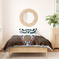 New Zealand Whakairo Bedding Set Tiki Maori Carving Taniko Motifs