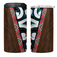 New Zealand Whakairo 4 in 1 Can Cooler Tumbler Tiki Maori Carving Taniko Motifs