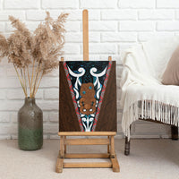New Zealand Whakairo Canvas Wall Art Tiki Maori Carving Taniko Motifs