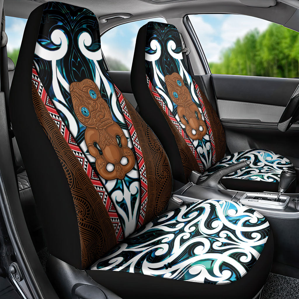 New Zealand Whakairo Car Seat Cover Tiki Maori Carving Taniko Motifs