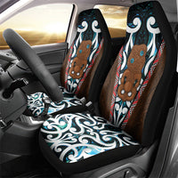 New Zealand Whakairo Car Seat Cover Tiki Maori Carving Taniko Motifs