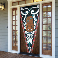 New Zealand Whakairo Door Cover Tiki Maori Carving Taniko Motifs