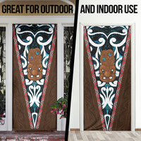 New Zealand Whakairo Door Cover Tiki Maori Carving Taniko Motifs