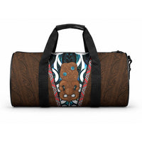New Zealand Whakairo Duffle Bag Tiki Maori Carving Taniko Motifs