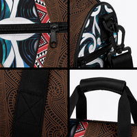 New Zealand Whakairo Duffle Bag Tiki Maori Carving Taniko Motifs