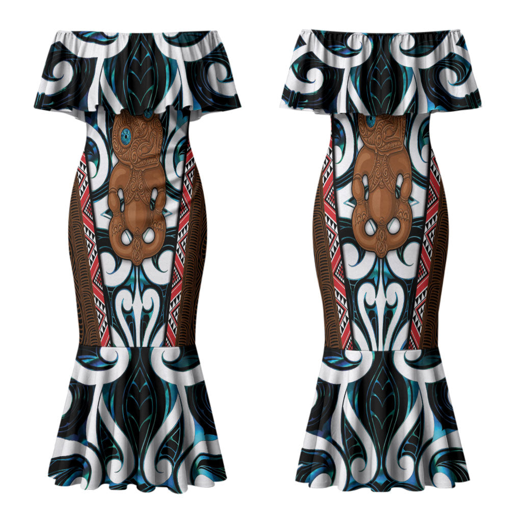 New Zealand Whakairo Family Matching Mermaid Dress and Hawaiian Shirt Tiki Maori Carving Taniko Motifs