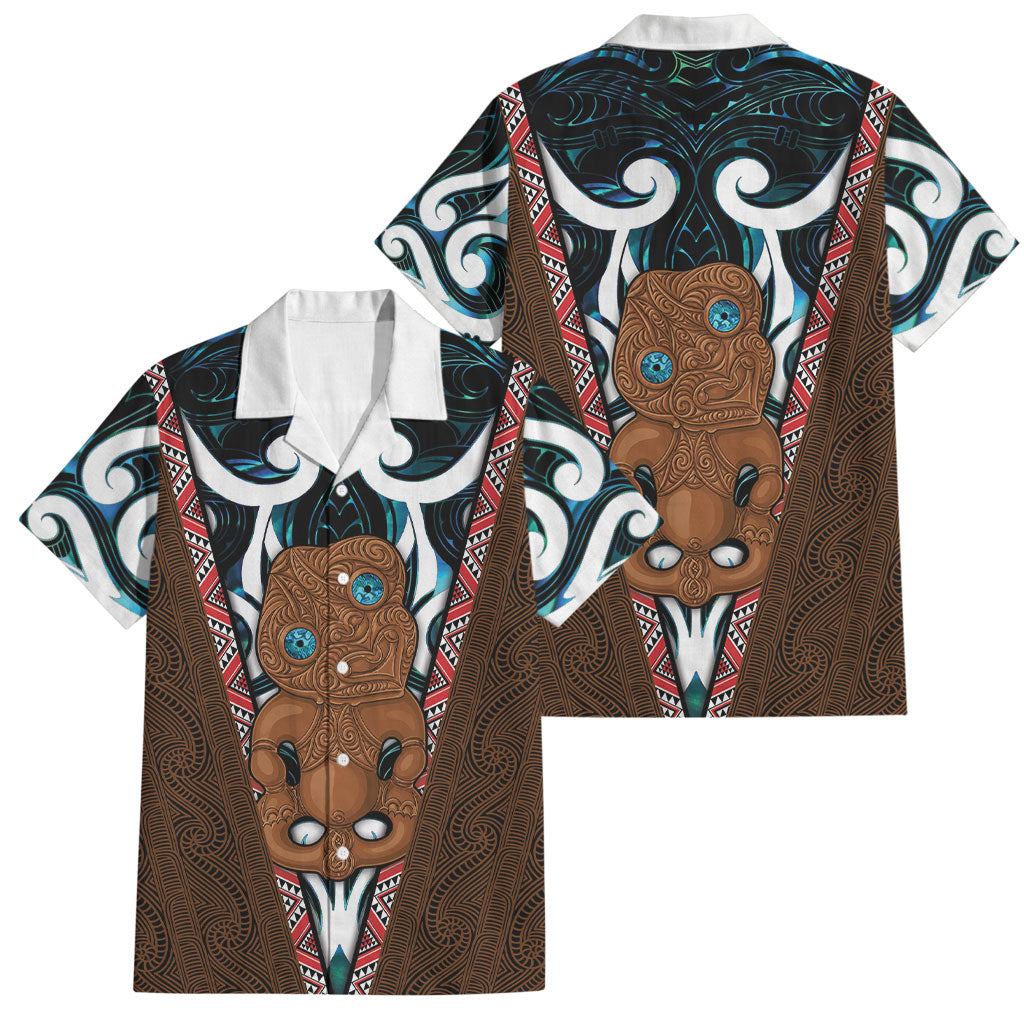 New Zealand Whakairo Family Matching Puletasi and Hawaiian Shirt Tiki Maori Carving Taniko Motifs