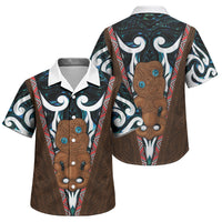 New Zealand Whakairo Family Matching Short Sleeve Bodycon Dress and Hawaiian Shirt Tiki Maori Carving Taniko Motifs