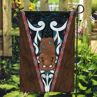 New Zealand Whakairo Garden Flag Tiki Maori Carving Taniko Motifs