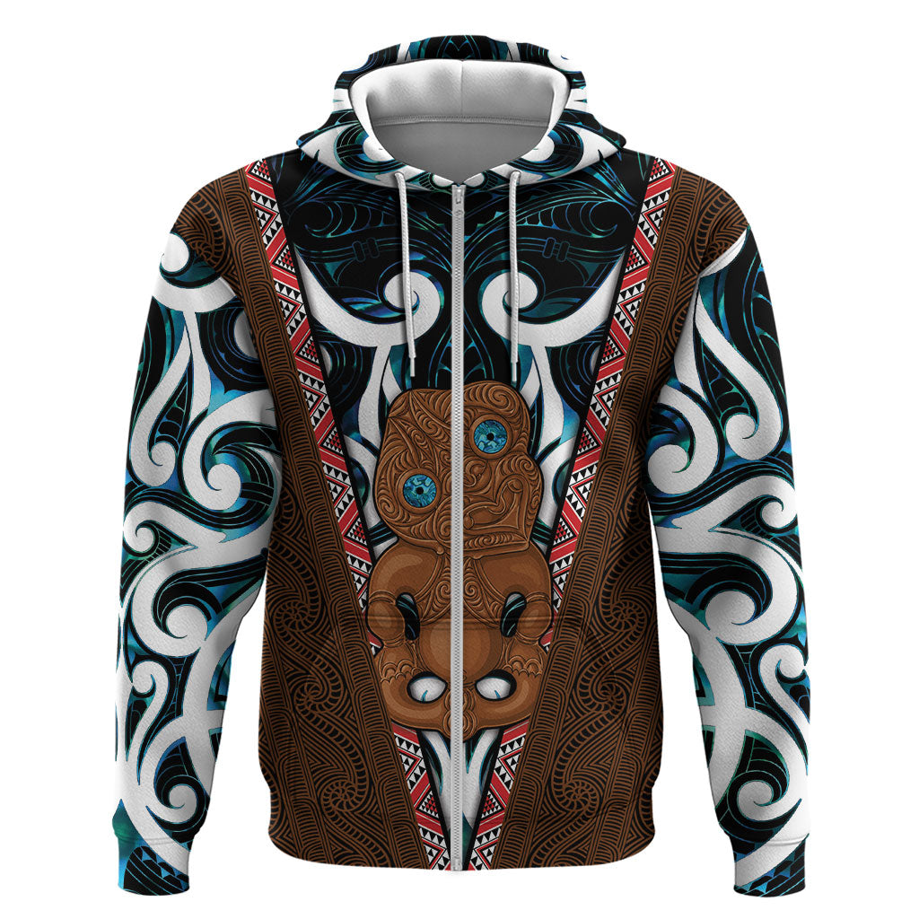 New Zealand Whakairo Hoodie Tiki Maori Carving Taniko Motifs