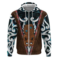 New Zealand Whakairo Hoodie Tiki Maori Carving Taniko Motifs