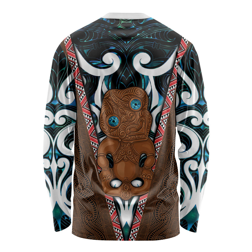 New Zealand Whakairo Long Sleeve Shirt Tiki Maori Carving Taniko Motifs