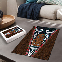 New Zealand Whakairo Puzzle Tiki Maori Carving Taniko Motifs