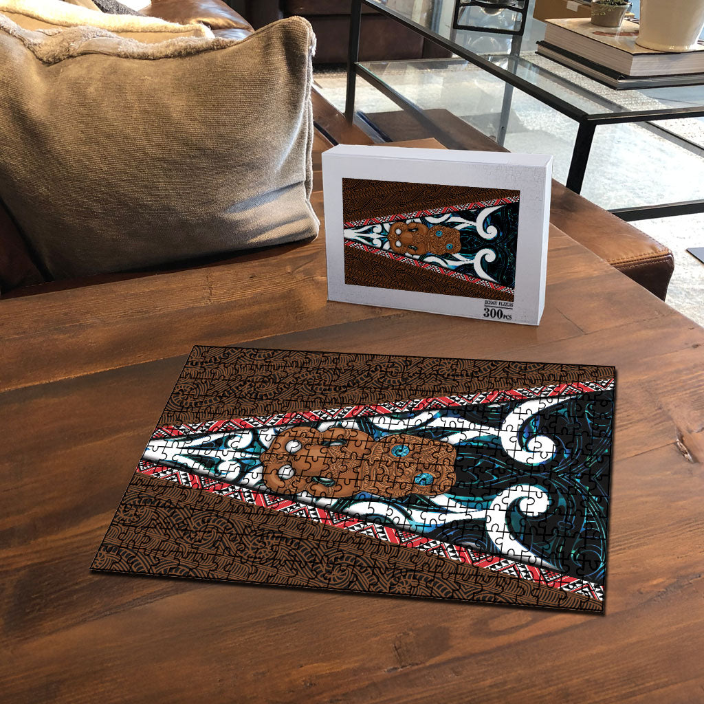 New Zealand Whakairo Puzzle Tiki Maori Carving Taniko Motifs