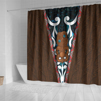 New Zealand Whakairo Shower Curtain Tiki Maori Carving Taniko Motifs