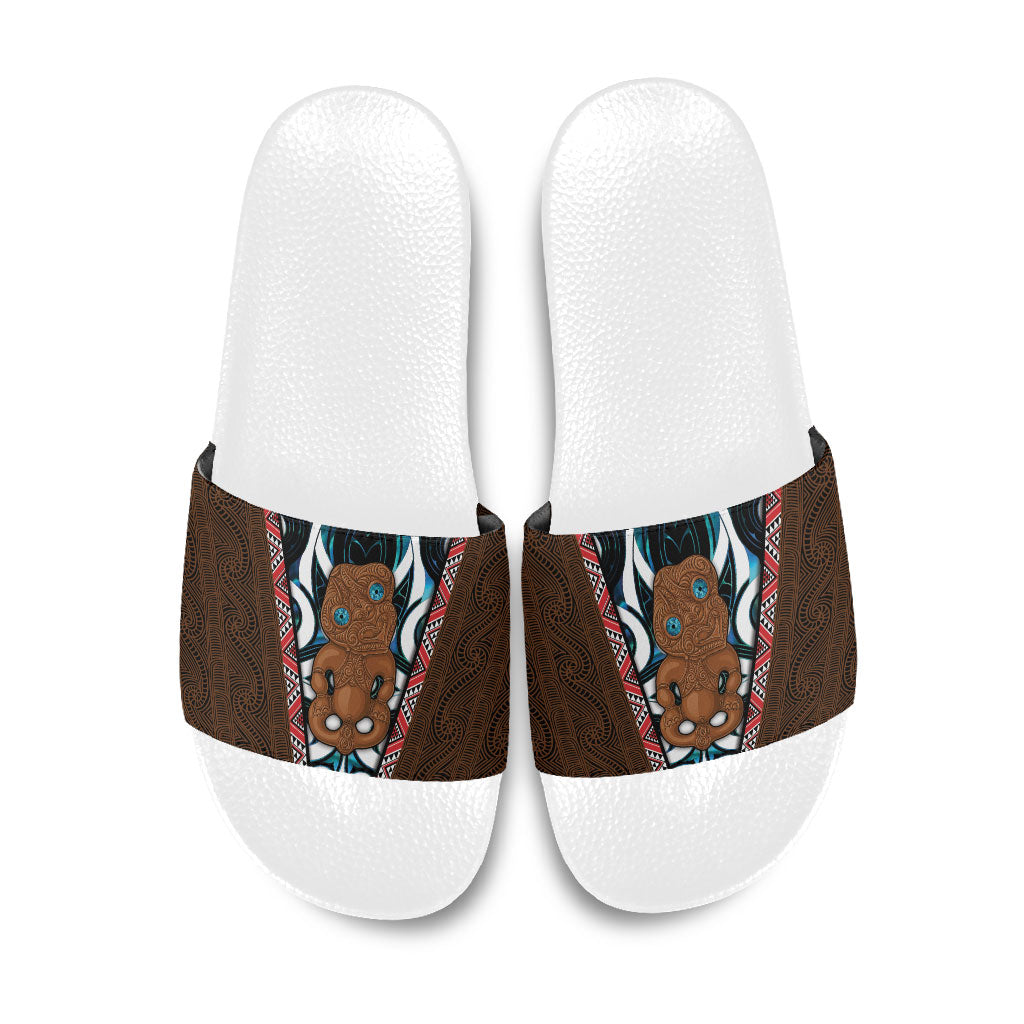New Zealand Whakairo Slide Sandals Tiki Maori Carving Taniko Motifs