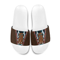 New Zealand Whakairo Slide Sandals Tiki Maori Carving Taniko Motifs