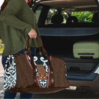 New Zealand Whakairo Travel Bag Tiki Maori Carving Taniko Motifs