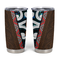 New Zealand Whakairo Tumbler Cup Tiki Maori Carving Taniko Motifs