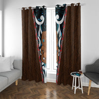 New Zealand Whakairo Window Curtain Tiki Maori Carving Taniko Motifs