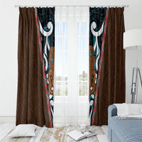 New Zealand Whakairo Window Curtain Tiki Maori Carving Taniko Motifs