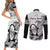 Fiji Tapa Rugby Couples Matching Short Sleeve Bodycon Dress and Long Sleeve Button Shirts Flying Fijian 2023 World Cup With Dabbing Ball LT14 - Polynesian Pride