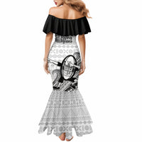 Fiji Tapa Rugby Mermaid Dress Flying Fijian 2023 World Cup With Dabbing Ball LT14 - Polynesian Pride