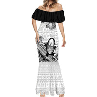 Fiji Tapa Rugby Mermaid Dress Flying Fijian 2023 World Cup With Dabbing Ball LT14 - Polynesian Pride