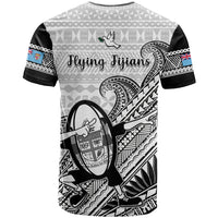 Fiji Tapa Rugby T Shirt Flying Fijian 2023 World Cup With Dabbing Ball LT14 - Polynesian Pride