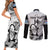 Custom Fiji Tapa Rugby Couples Matching Short Sleeve Bodycon Dress and Long Sleeve Button Shirts Flying Fijian 2023 World Cup With Dabbing Ball LT14 - Polynesian Pride