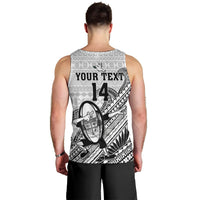 Custom Fiji Tapa Rugby Men Tank Top Flying Fijian 2023 World Cup With Dabbing Ball LT14 - Polynesian Pride