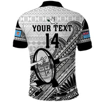 Custom Fiji Tapa Rugby Polo Shirt Flying Fijian 2023 World Cup With Dabbing Ball LT14 - Polynesian Pride