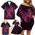 Polynesia Breast Cancer Awareness Family Matching Off Shoulder Short Dress and Hawaiian Shirt No One Fights Alone Pink Ribbon With Butterfly LT14 - Polynesian Pride