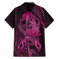 Polynesia Breast Cancer Awareness Family Matching Summer Maxi Dress and Hawaiian Shirt No One Fights Alone Pink Ribbon With Butterfly LT14 - Polynesian Pride