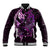 Personalised New Zealand Breast Cancer Baseball Jacket Fight Like A Girl Pink Manaia Fern With Paua Shell LT14 Unisex Pink - Polynesian Pride