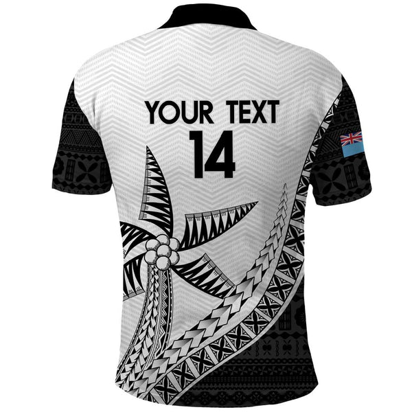 Fiji Rugby Polo Shirt World Cup 2023 Go Champions Fijian Tapa Black Version LT14
