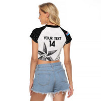 Custom Fiji Rugby Raglan Cropped T Shirt Go Champions Fijian Tapa Cloth