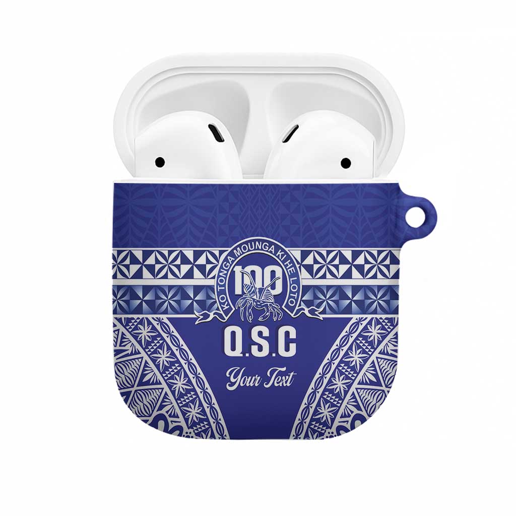 Personalised Queen Salote College AirPods Case Kolisi Fefine 100th Anniversary Kupesi Blue - Polynesian Pride