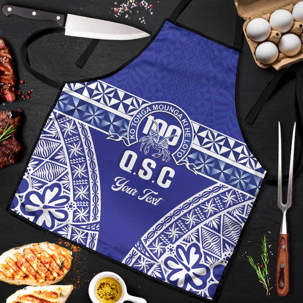 Personalised Queen Salote College Apron Kolisi Fefine 100th Anniversary Kupesi Blue - Polynesian Pride