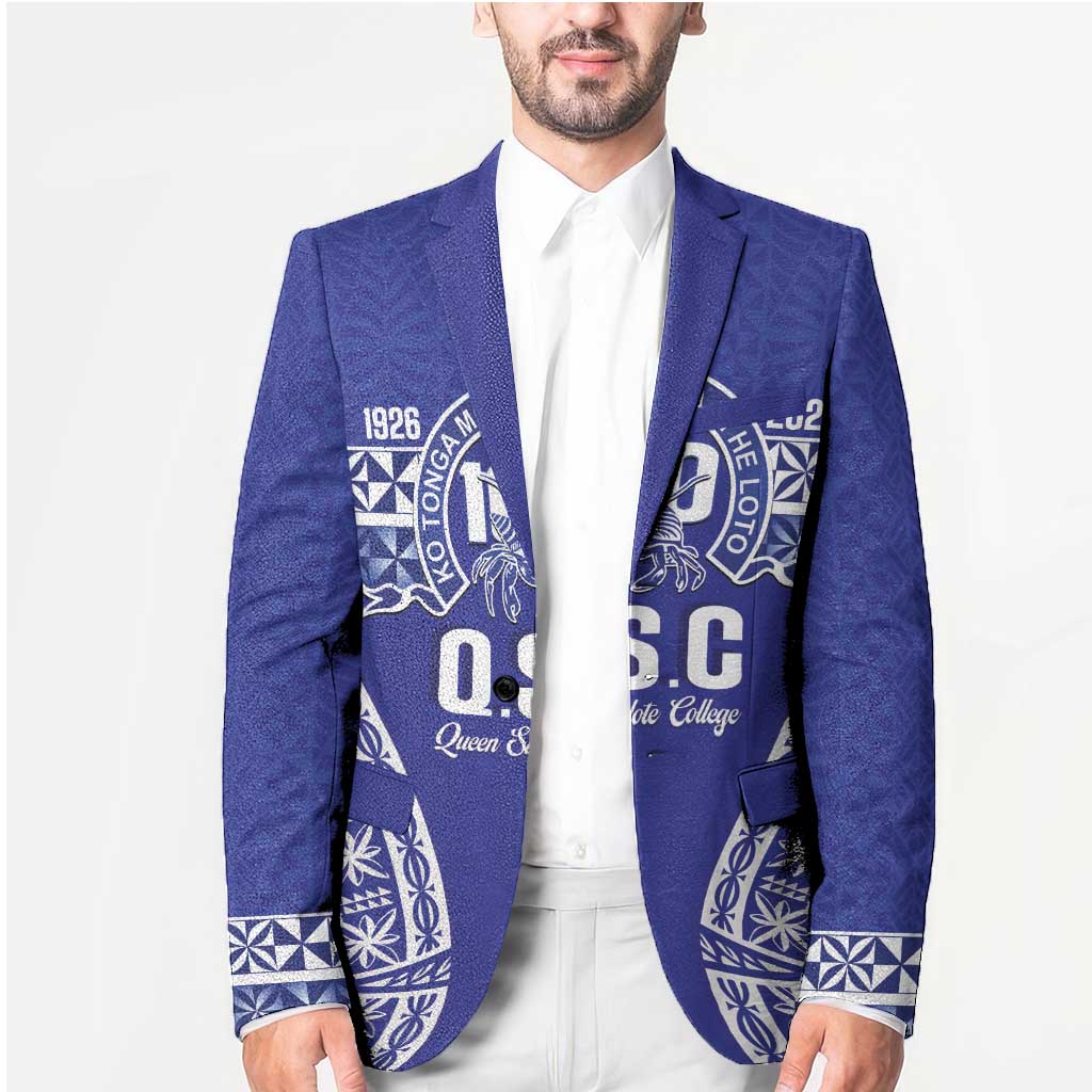 Personalised Queen Salote College Blazer Kolisi Fefine 100th Anniversary Kupesi Blue - Polynesian Pride