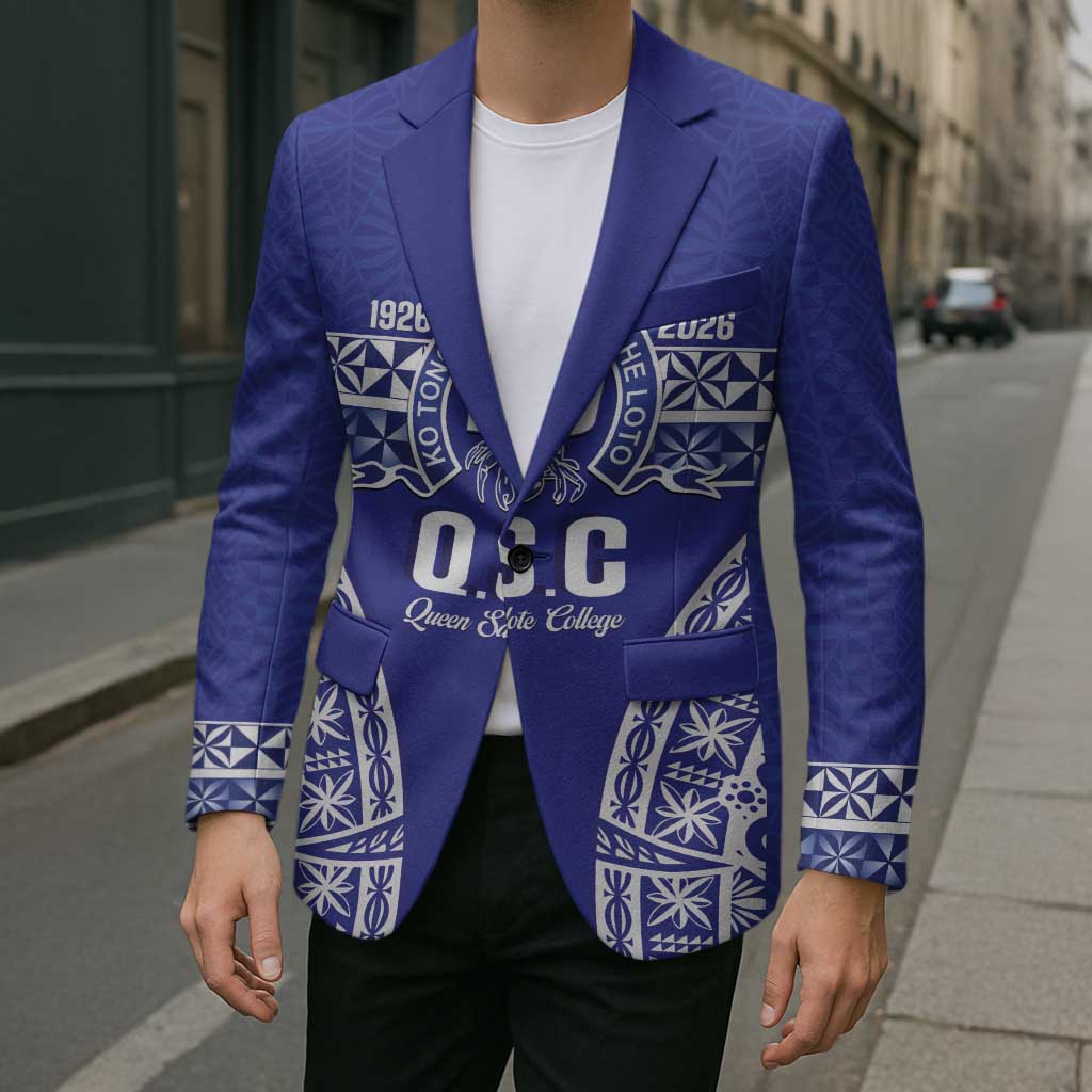 Personalised Queen Salote College Blazer Kolisi Fefine 100th Anniversary Kupesi Blue - Polynesian Pride