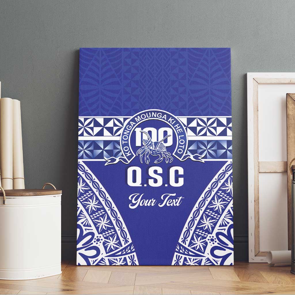 Personalised Queen Salote College Canvas Wall Art Kolisi Fefine 100th Anniversary Kupesi Blue - Polynesian Pride