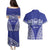 Personalised Queen Salote College Couples Matching Puletasi and Hawaiian Shirt Kolisi Fefine 100th Anniversary Kupesi Blue - Polynesian Pride