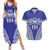 Personalised Queen Salote College Couples Matching Summer Maxi Dress and Hawaiian Shirt Kolisi Fefine 100th Anniversary Kupesi Blue - Polynesian Pride
