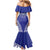 Personalised Queen Salote College Family Matching Mermaid Dress and Hawaiian Shirt Kolisi Fefine 100th Anniversary Kupesi Blue - Polynesian Pride