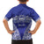 Personalised Queen Salote College Family Matching Off The Shoulder Long Sleeve Dress and Hawaiian Shirt Kolisi Fefine 100th Anniversary Kupesi Blue - Polynesian Pride