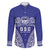 Personalised Queen Salote College Family Matching Off The Shoulder Long Sleeve Dress and Hawaiian Shirt Kolisi Fefine 100th Anniversary Kupesi Blue - Polynesian Pride