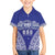 Personalised Queen Salote College Family Matching Off The Shoulder Long Sleeve Dress and Hawaiian Shirt Kolisi Fefine 100th Anniversary Kupesi Blue - Polynesian Pride