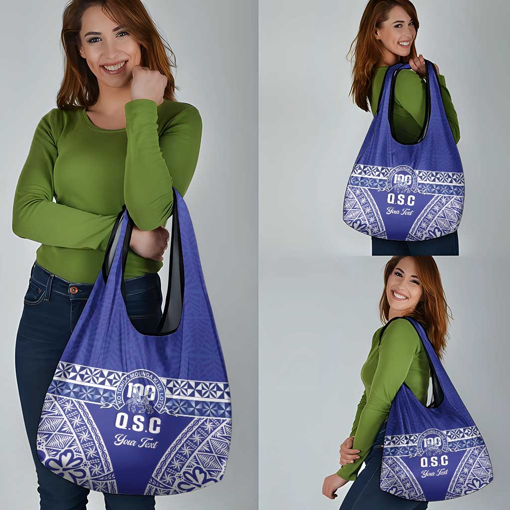 Personalised Queen Salote College Grocery Bag Kolisi Fefine 100th Anniversary Kupesi Blue - Polynesian Pride